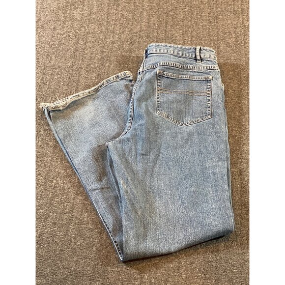 Hand Painted Cardinal  J Jill Blue Denim Jean Stretch Pant OOAK Back Left Pocket - Picture 5 of 13